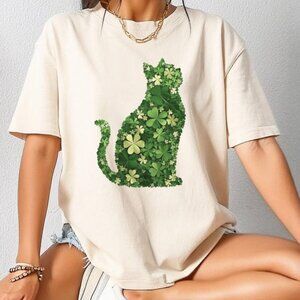 St. Patrick's Day Cat's Shirt, Irish Cat Tshirt, Shamrock Cat Tee